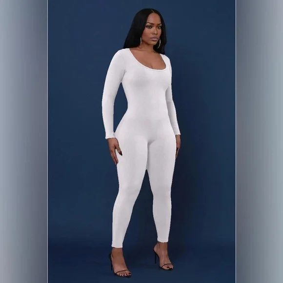 Sculpted Ribbed Long Sleeve Bodysuit | Taupe | Soft Stretch | Boutique New - Picture 3 of 3